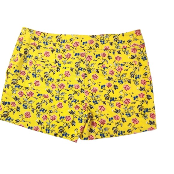 LOFT Riviera Shorts Size 8 Butter Yellow Tweed Floral Bird Print 4” Inseam Boho - Picture 12 of 12